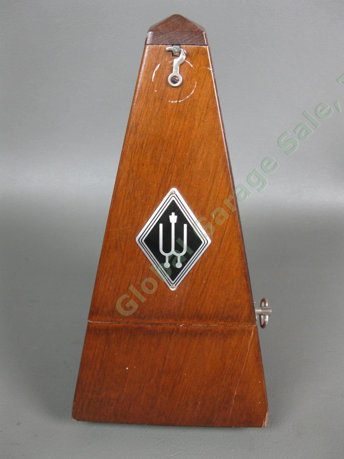 Vintage Wittner Metronome 803m Germany Wood Pyramid Adjustable Speed WORKING 1