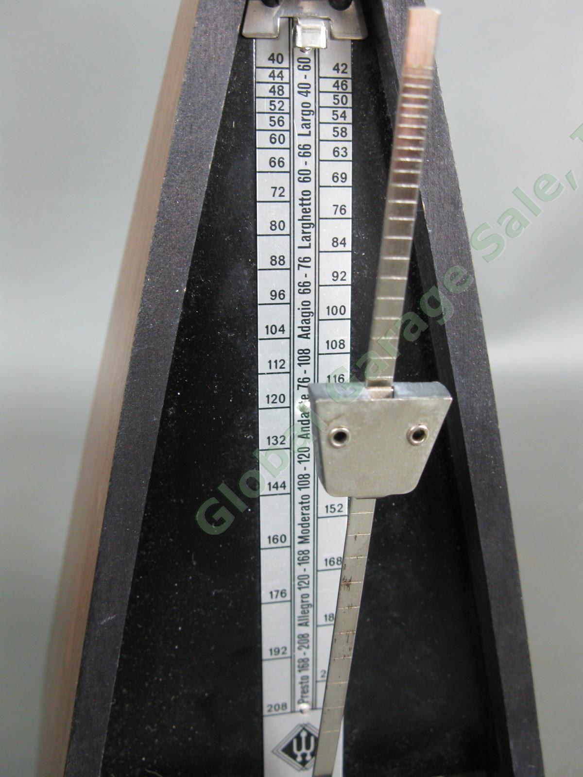 Vintage Wittner Metronome 803m Germany Wood Pyramid Adjustable Speed WORKING 7