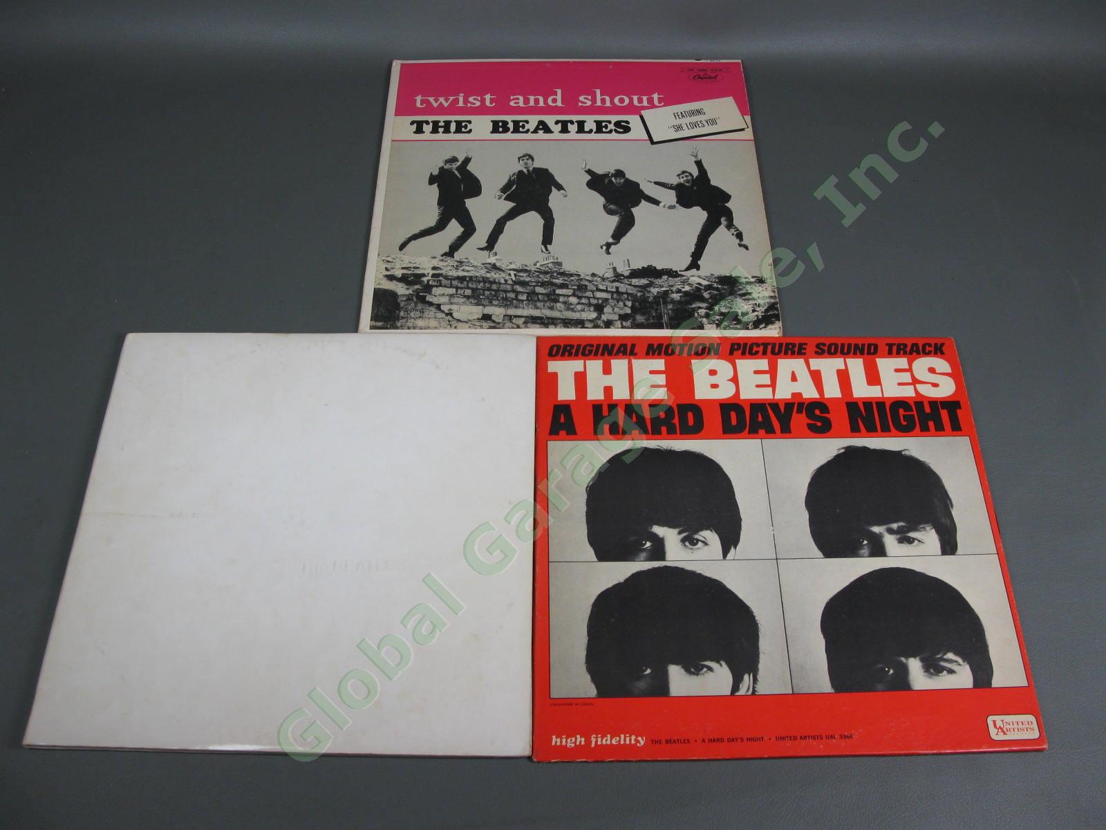 3 Canada Beatles LP Record SET LOT White Album Hard Days Night Twist and Shout