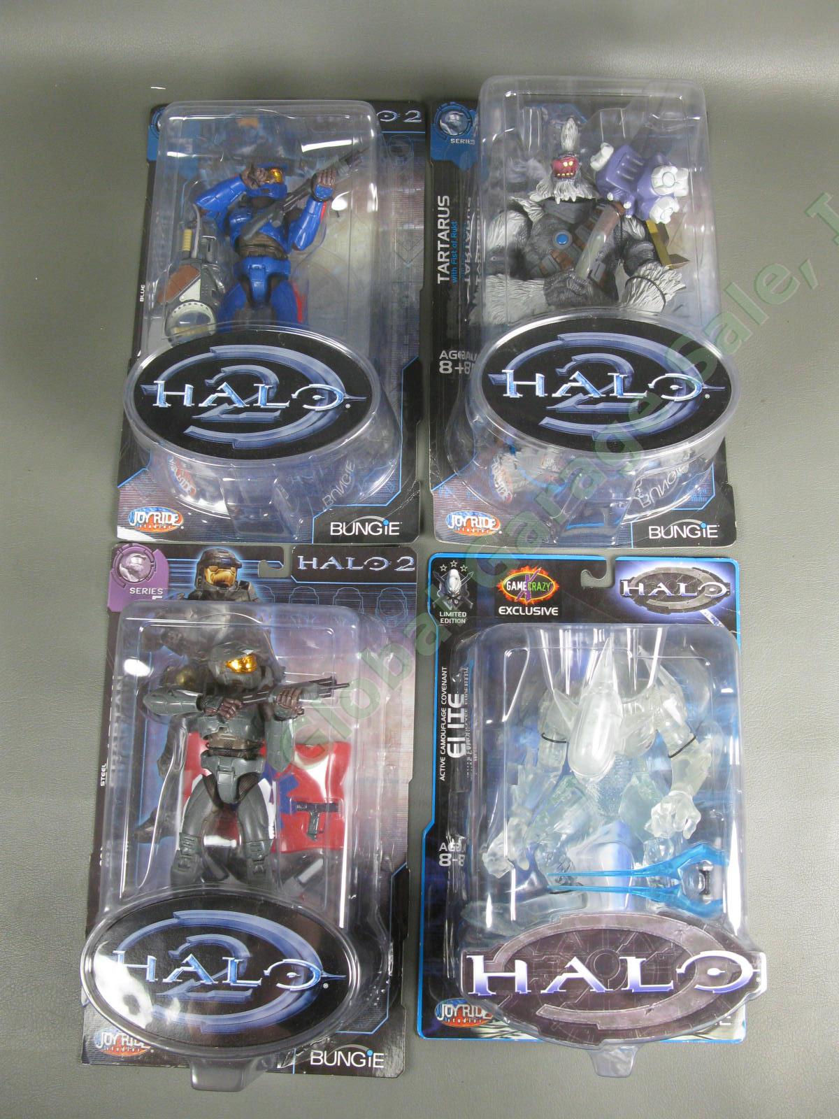 4 Halo 2 Action Figure SET Blue Steel Spartan Tartarus Camouflage Covenant Elite