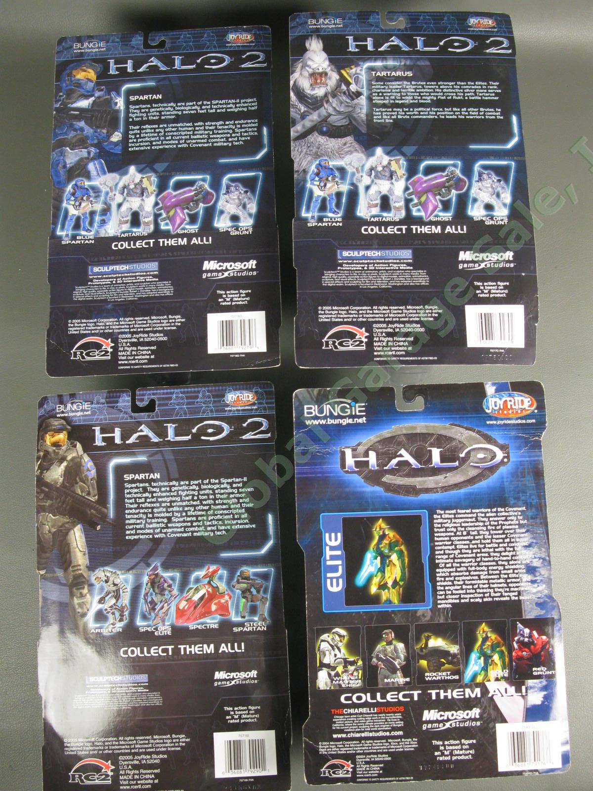 4 Halo 2 Action Figure SET Blue Steel Spartan Tartarus Camouflage Covenant Elite 5