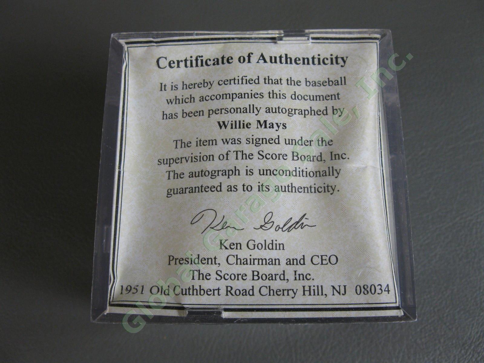 Signed Willie Mays Baseball Score Board COA HOF Autograph 660 Home Run MVP Giant 1