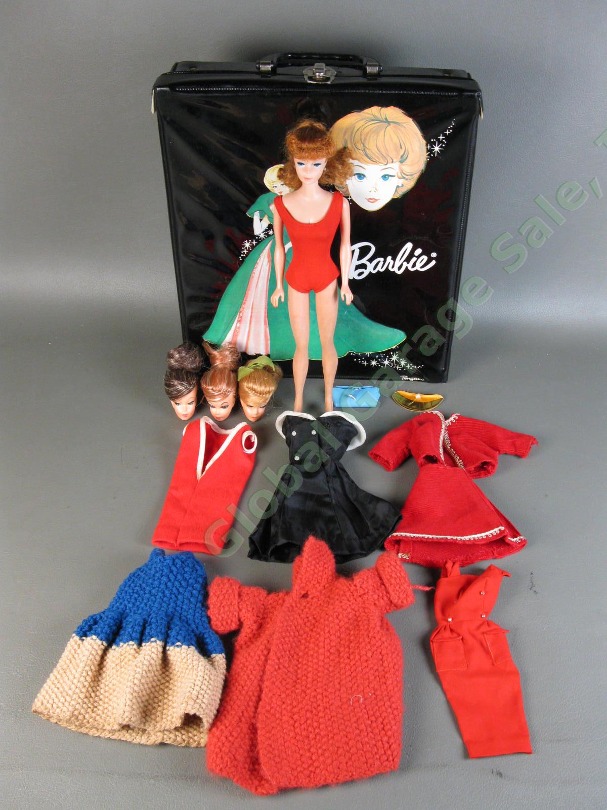 Original VTG Mattel 1962 Redhead Titan Ponytail Barbie Doll #6 850 JAPAN Case NR