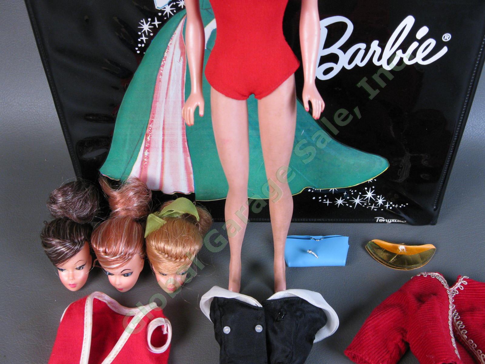 Original VTG Mattel 1962 Redhead Titan Ponytail Barbie Doll #6 850 JAPAN Case NR 1