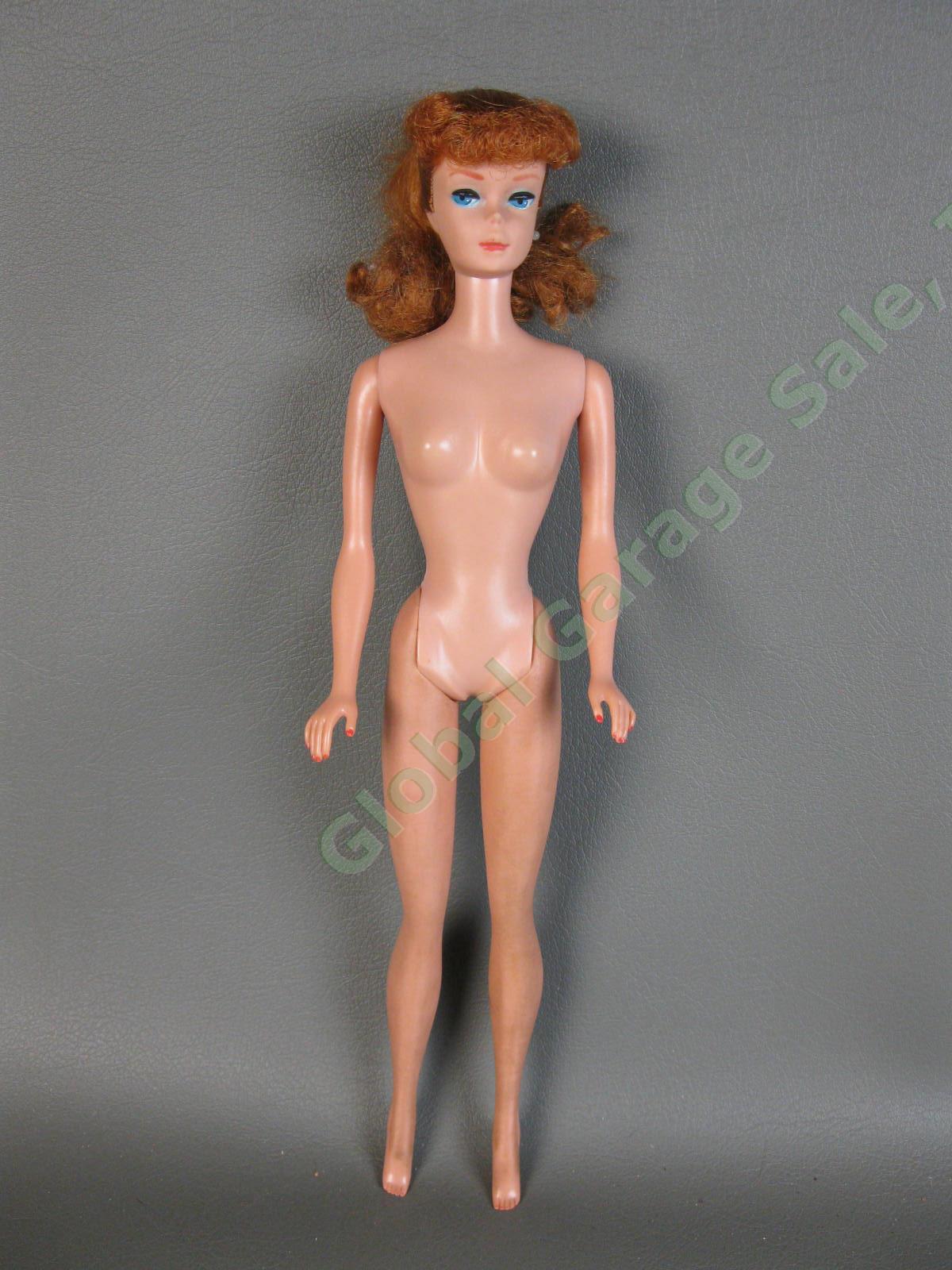 Original VTG Mattel 1962 Redhead Titan Ponytail Barbie Doll #6 850 JAPAN Case NR 3