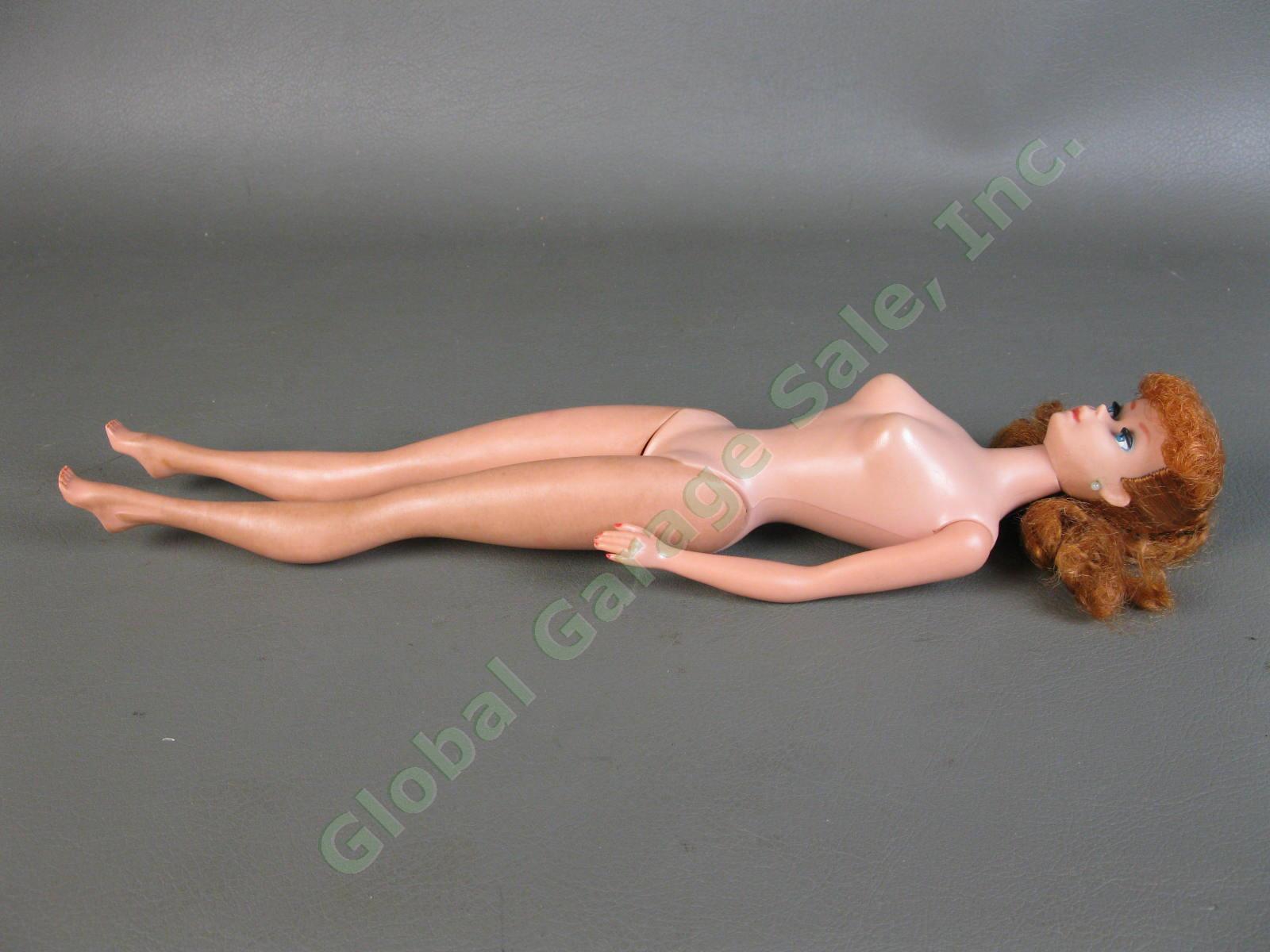 Original VTG Mattel 1962 Redhead Titan Ponytail Barbie Doll #6 850 JAPAN Case NR 7