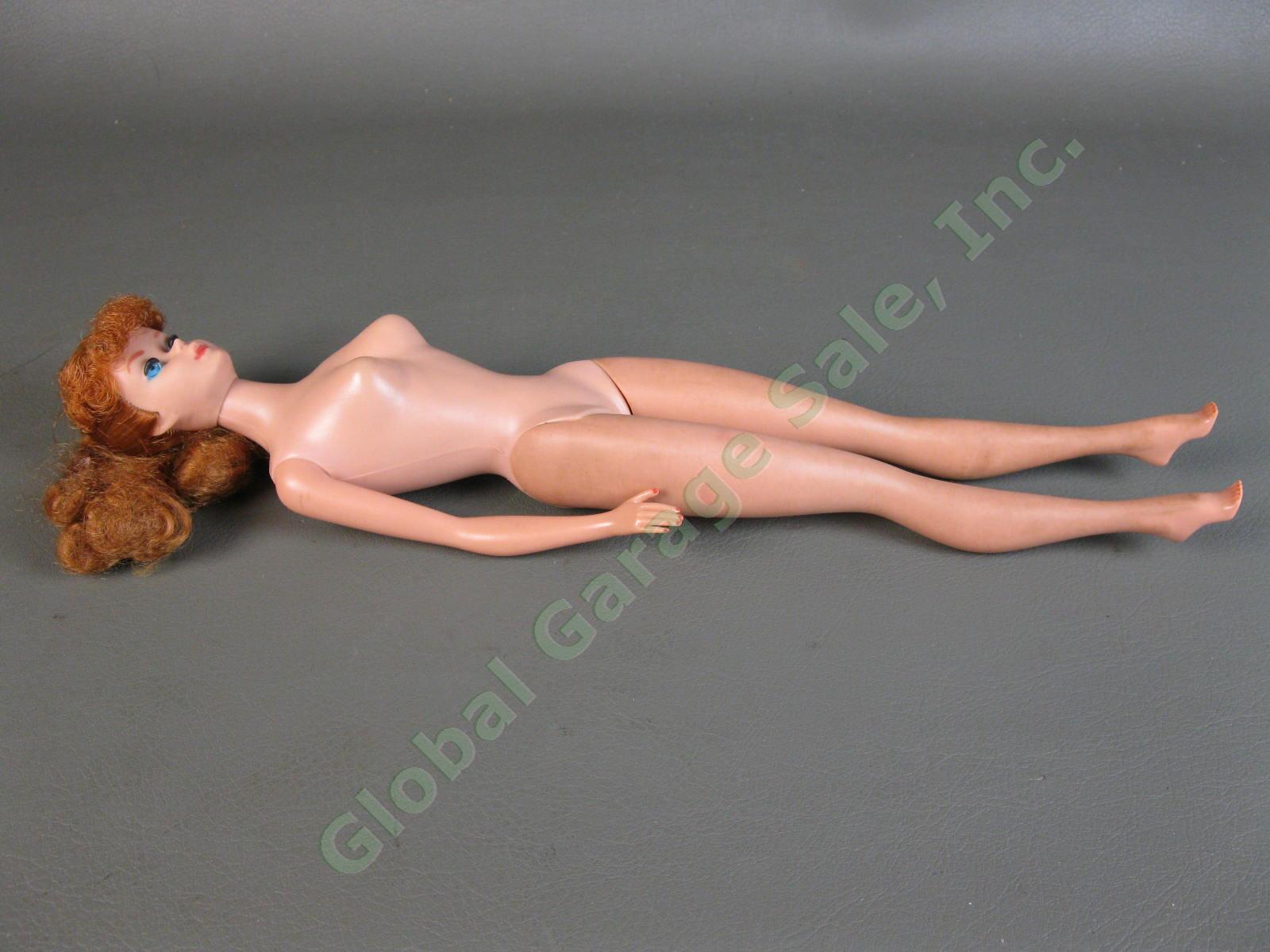 Original VTG Mattel 1962 Redhead Titan Ponytail Barbie Doll #6 850 JAPAN Case NR 8