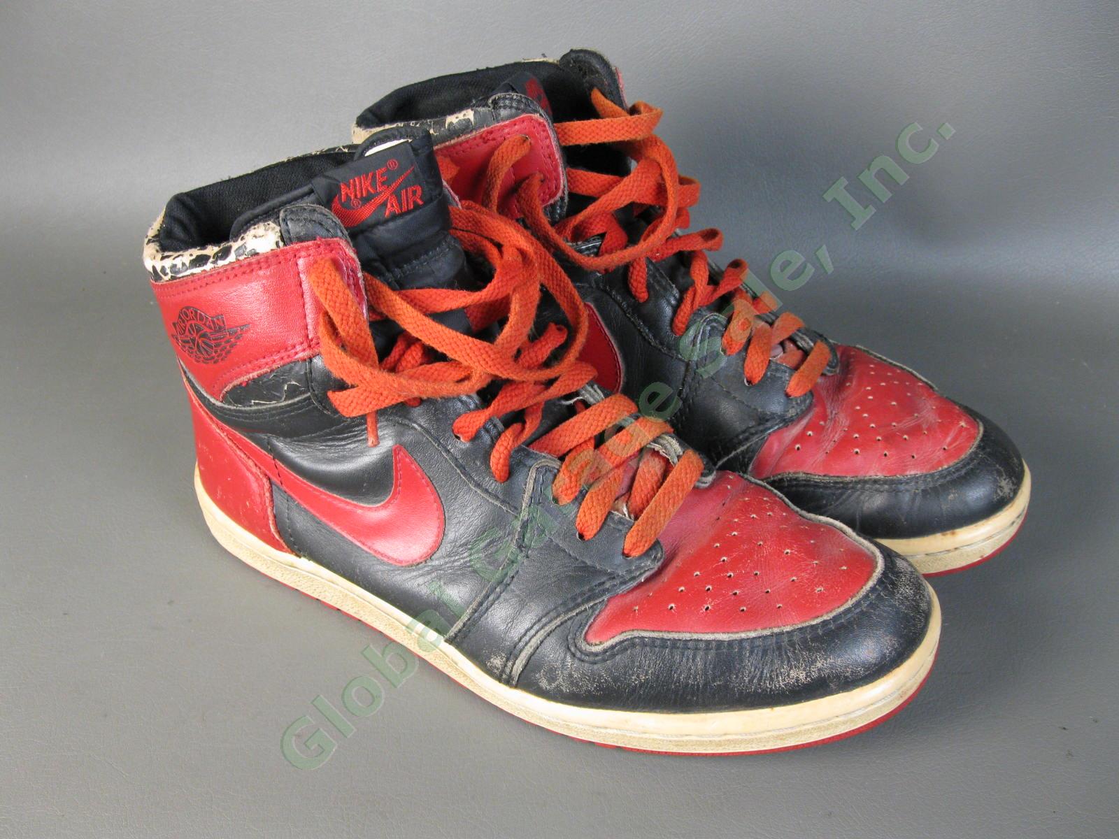 ORIGINAL 1985 Nike Air Jordan 1 Bred Black Red Chicago Bulls BANNED OG MJ AJI NR