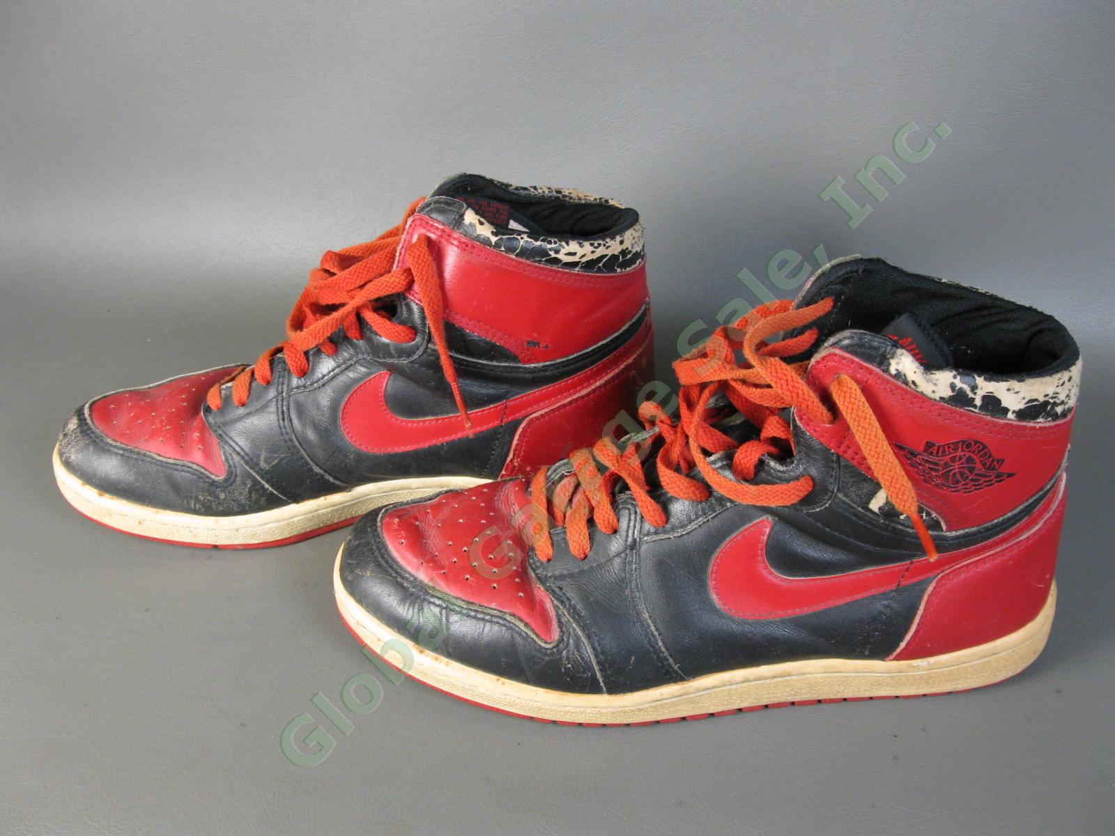 ORIGINAL 1985 Nike Air Jordan 1 Bred Black Red Chicago Bulls BANNED OG MJ AJI NR 2