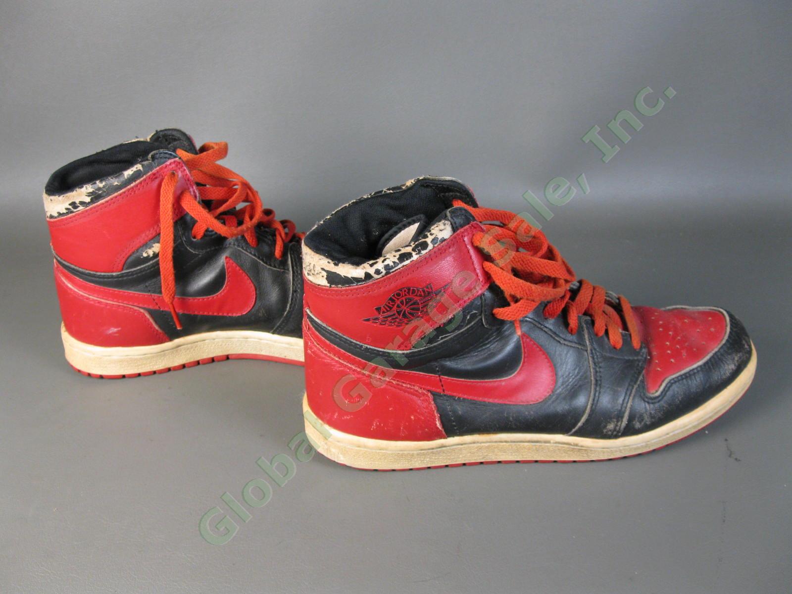 ORIGINAL 1985 Nike Air Jordan 1 Bred Black Red Chicago Bulls BANNED OG MJ AJI NR 4