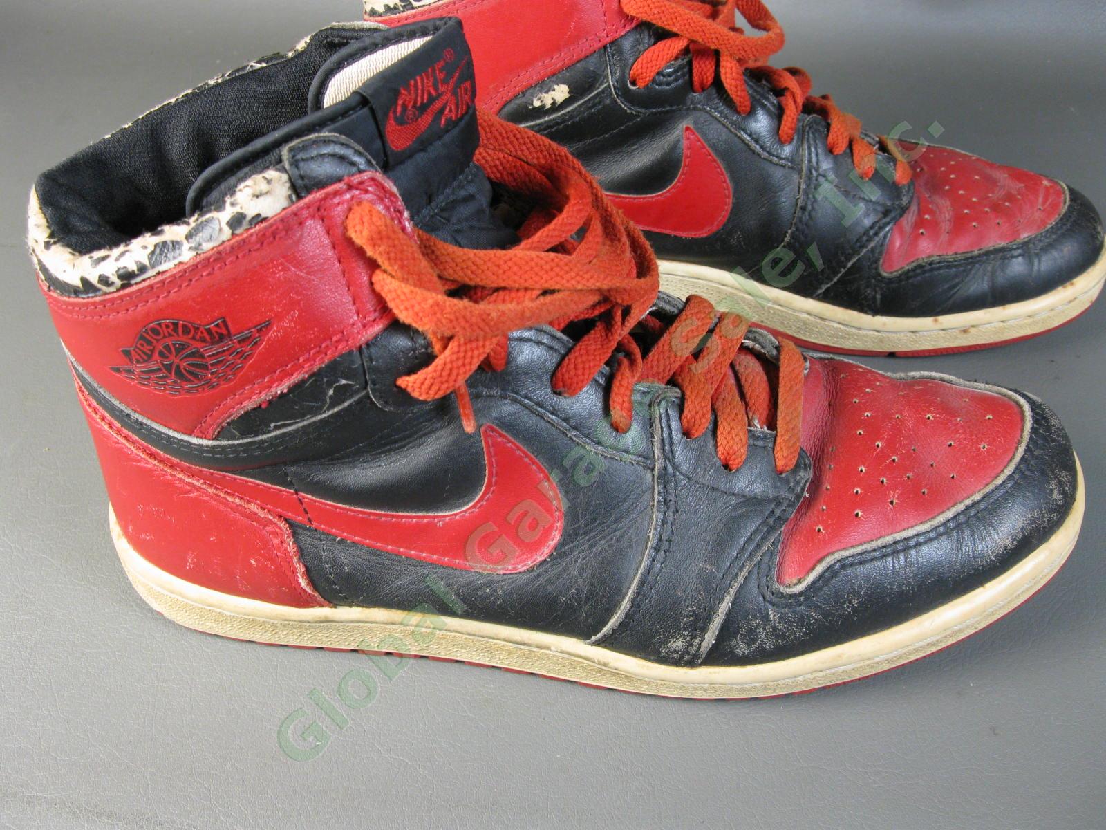 ORIGINAL 1985 Nike Air Jordan 1 Bred Black Red Chicago Bulls BANNED OG MJ AJI NR 12
