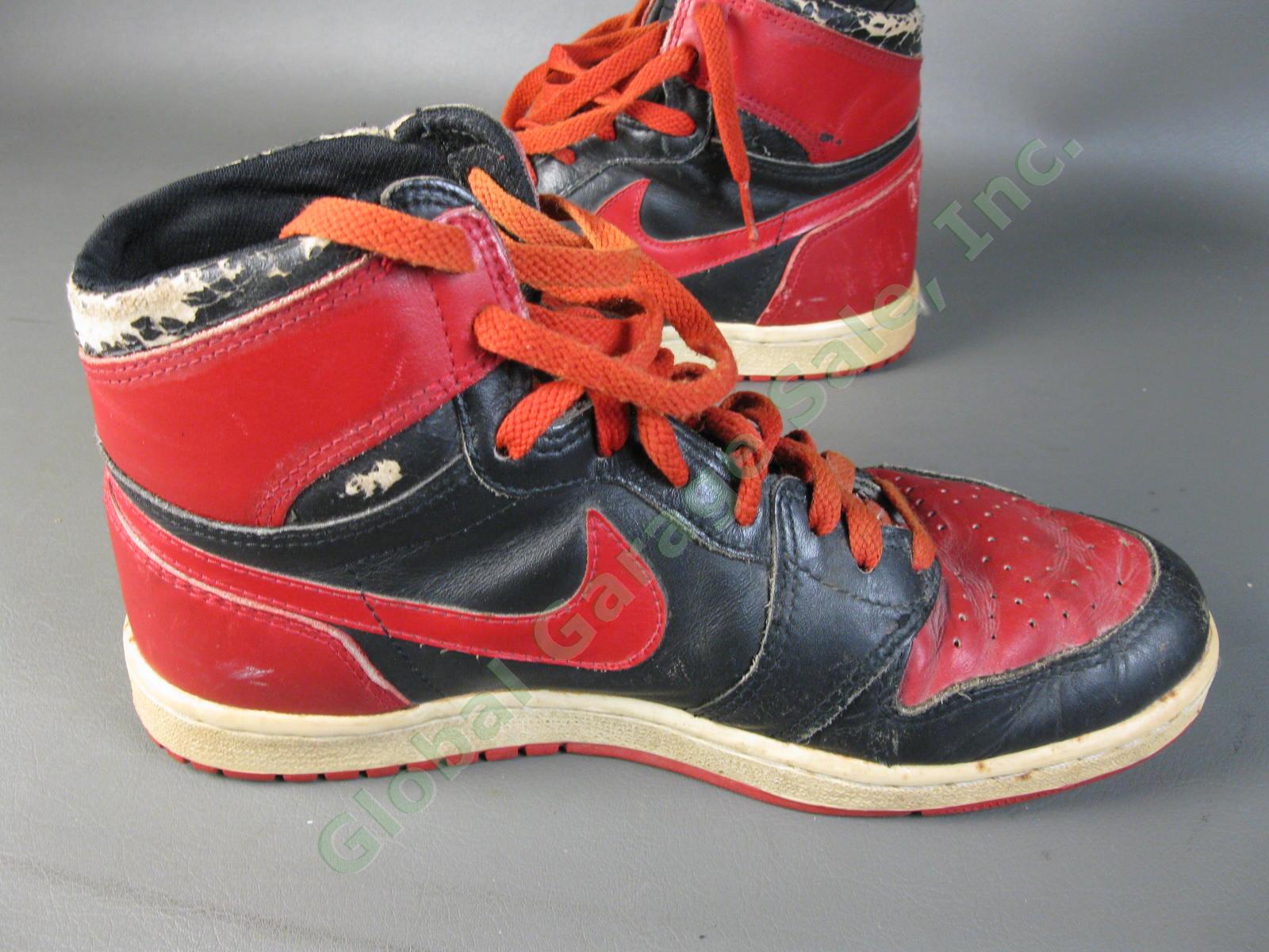 ORIGINAL 1985 Nike Air Jordan 1 Bred Black Red Chicago Bulls BANNED OG MJ AJI NR 14