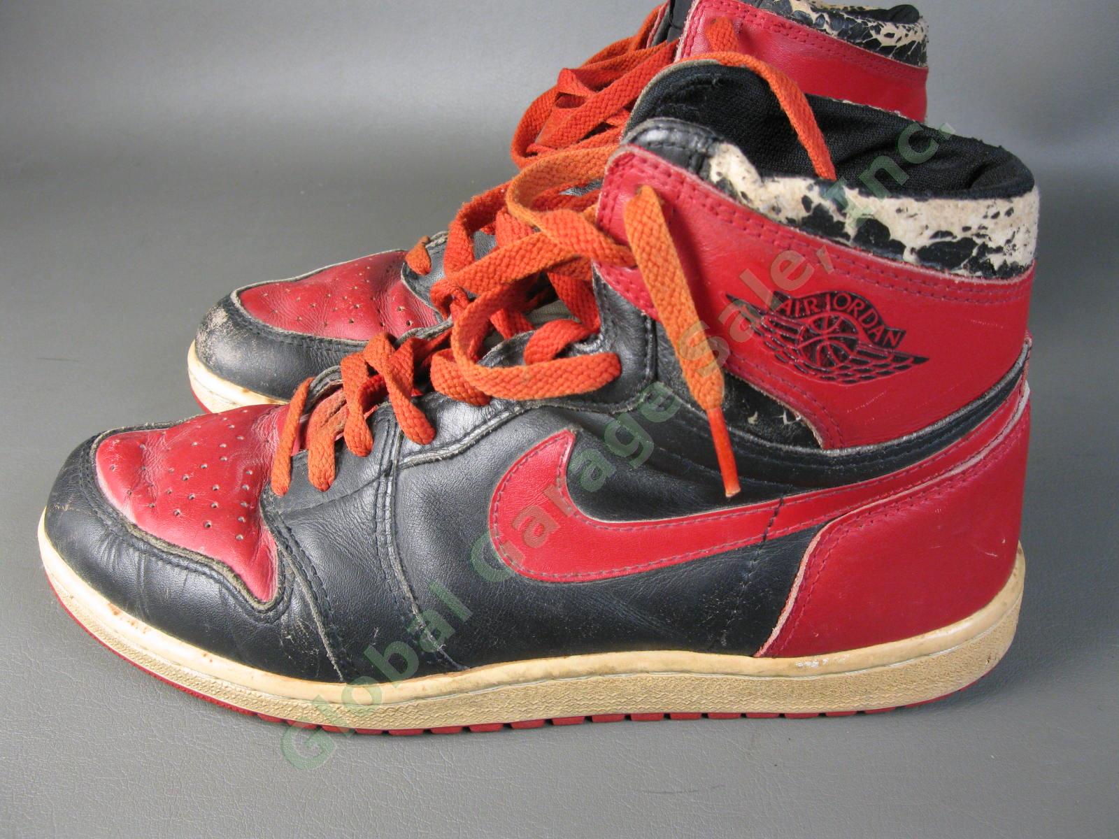 ORIGINAL 1985 Nike Air Jordan 1 Bred Black Red Chicago Bulls BANNED OG MJ AJI NR 15