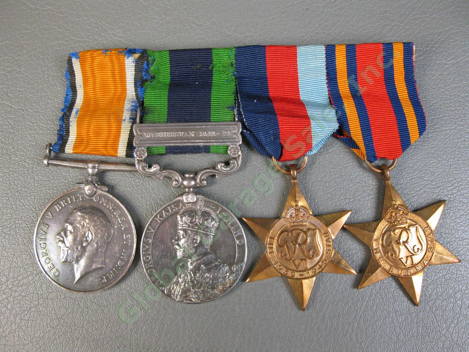 Original WWI WWII British War Medal India Waziristan India Burma Star RSP Bates