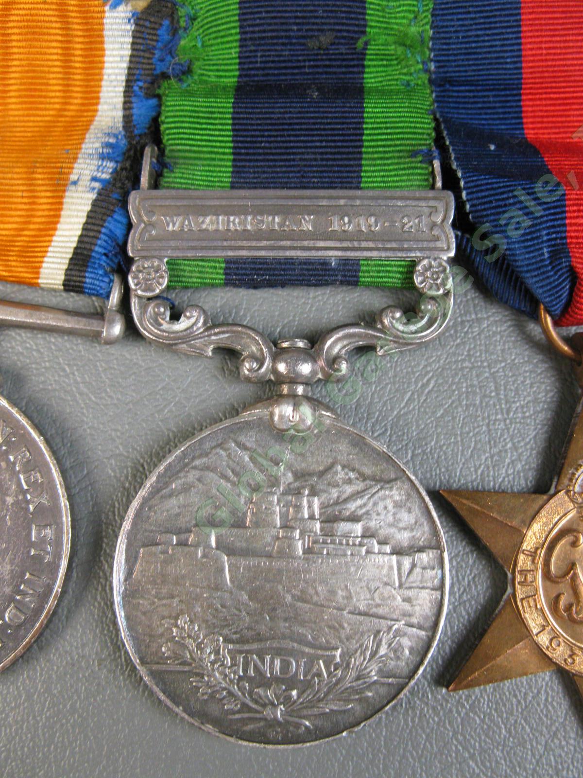 Original WWI WWII British War Medal India Waziristan India Burma Star RSP Bates 6