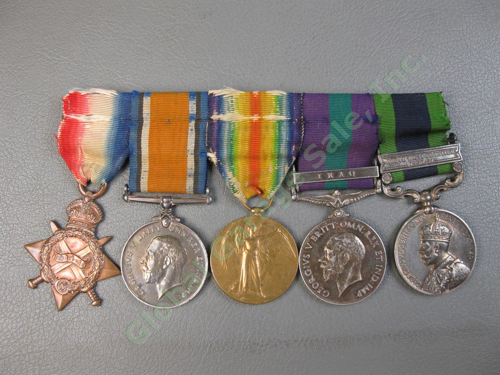 5 Original British WWI Medal Set Iraq KOYLI India IASC Victory Cpl W N Bates NR