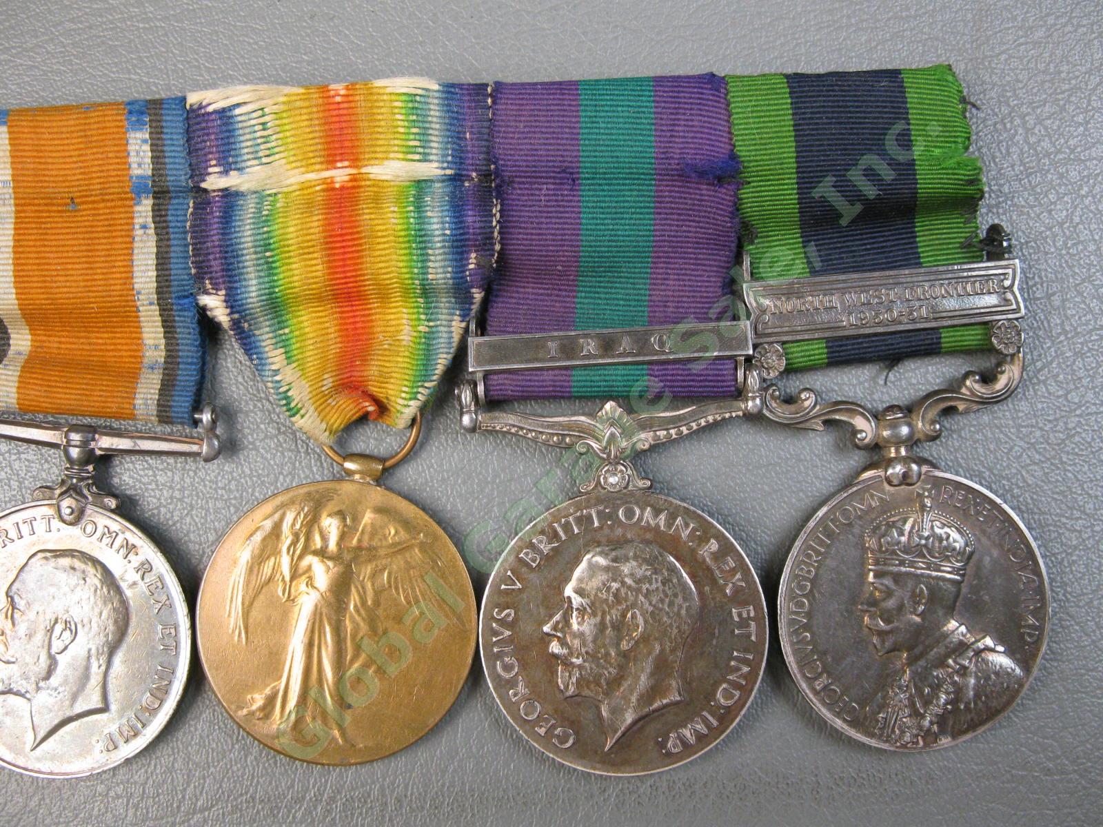 5 Original British WWI Medal Set Iraq KOYLI India IASC Victory Cpl W N Bates NR 4