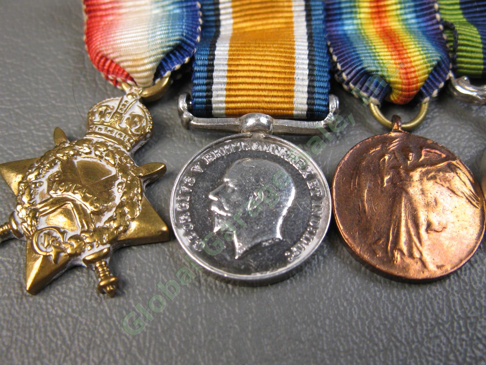 7 ORIGINAL British WWI WWII Miniature Victory India Iraq Medal Bar Ribbon Set NR 1