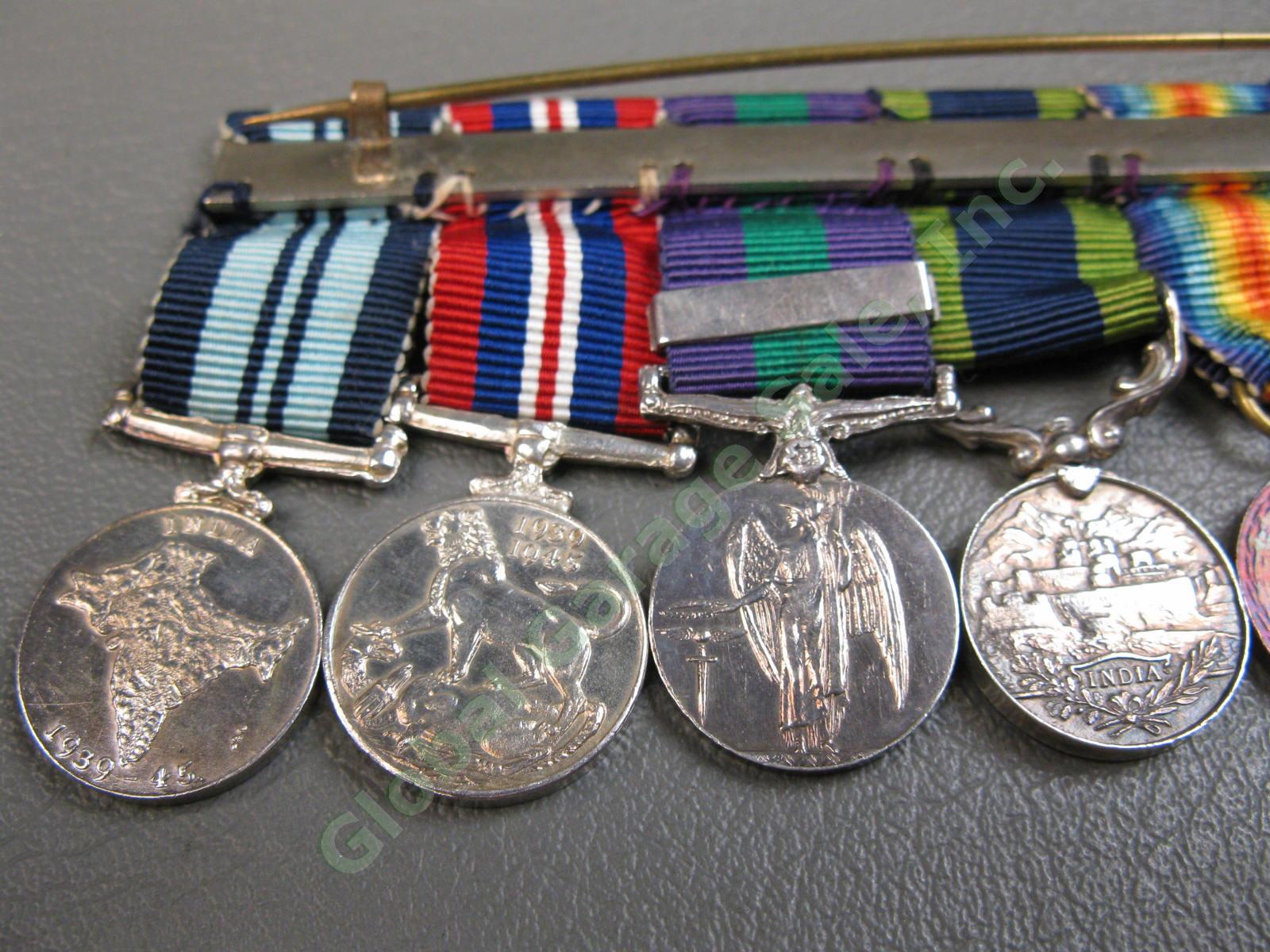7 ORIGINAL British WWI WWII Miniature Victory India Iraq Medal Bar Ribbon Set NR 5