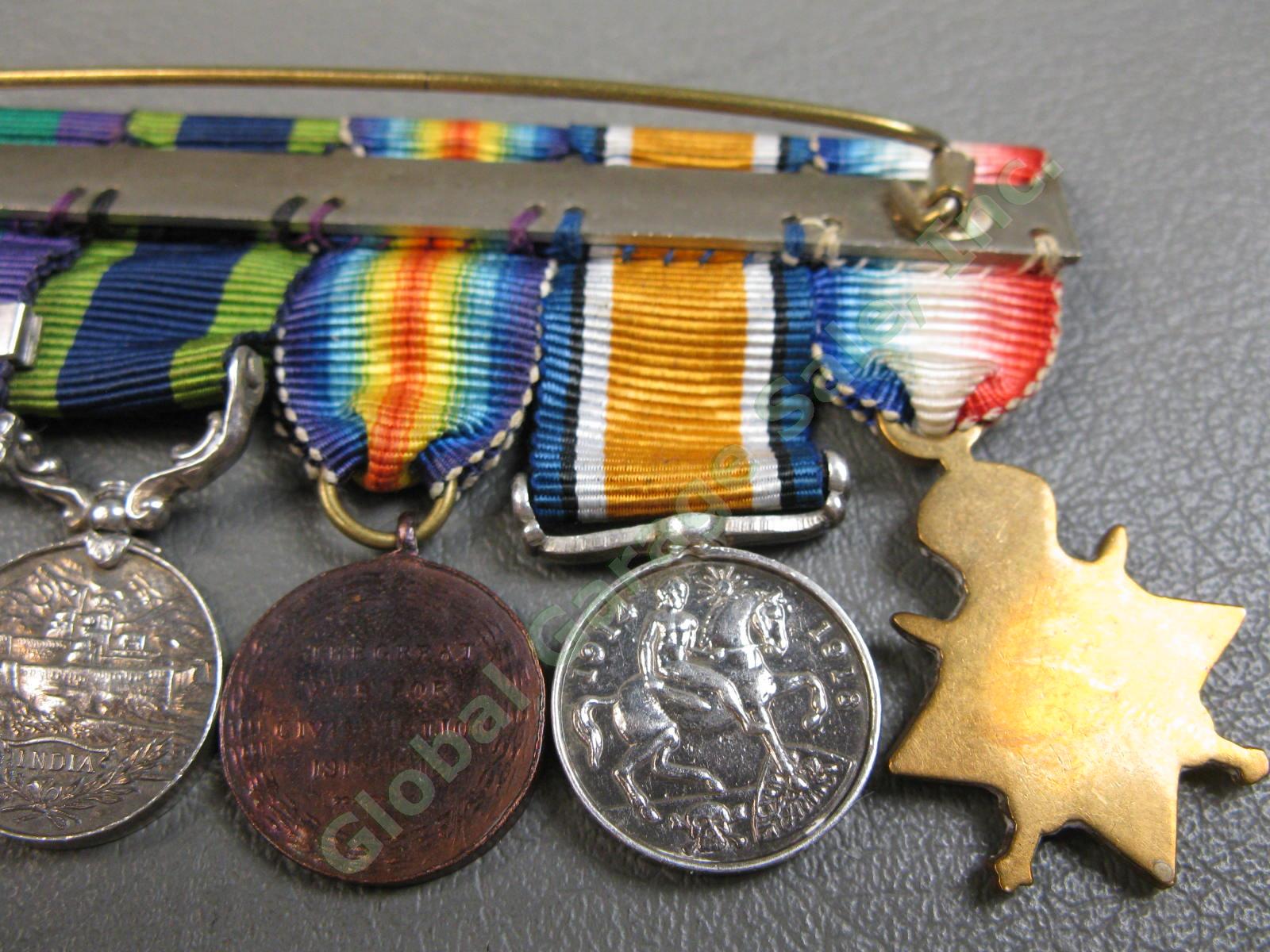 7 ORIGINAL British WWI WWII Miniature Victory India Iraq Medal Bar Ribbon Set NR 6
