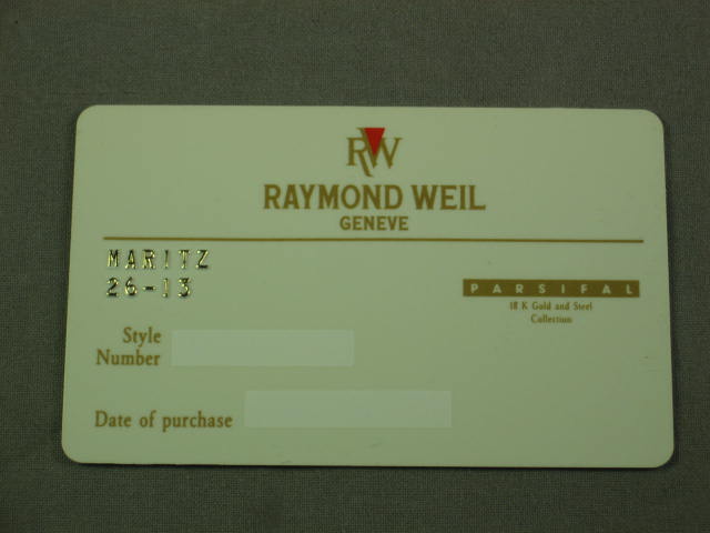 Raymond Weil Parsifal Diamond Studded Watch 18K Gold NR 12