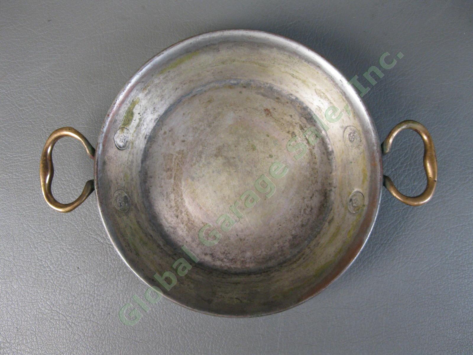 Antique DH&M Duparquet Huot Moneuse French Chef Copper Fry Frying Skillet Pan NR 1