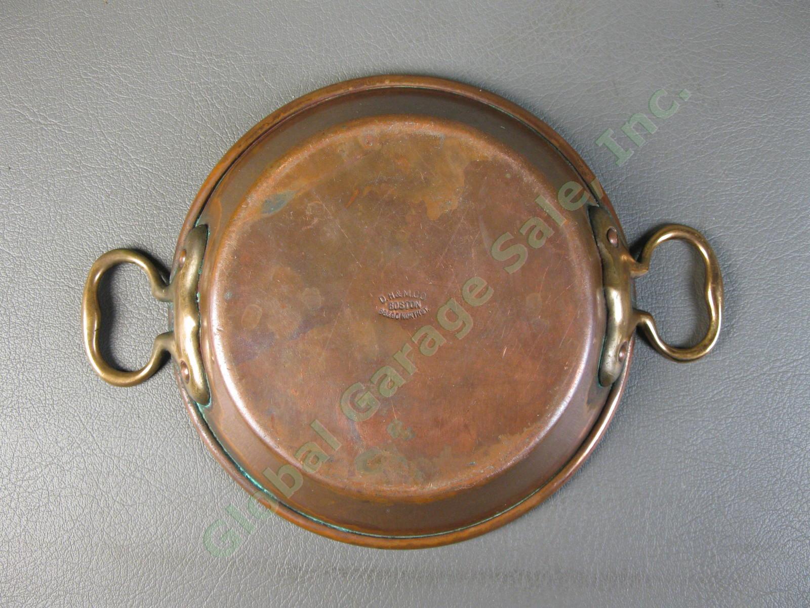 Antique DH&M Duparquet Huot Moneuse French Chef Copper Fry Frying Skillet Pan NR 3