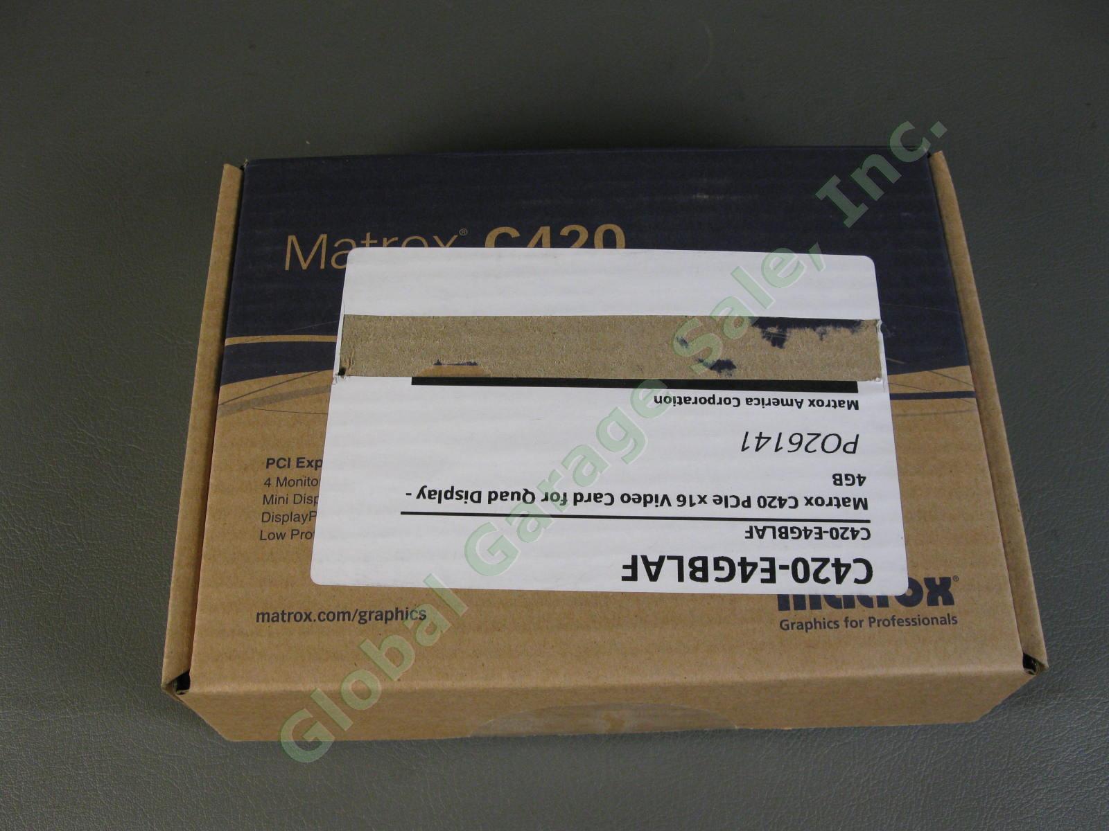 Matrox C420-E4GBLAF Low Profile PCIe x16 Quad Video Card Mini DisplayPort 4GB