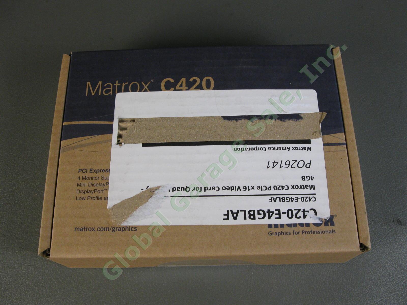 Matrox C420-E4GBLAF Low Profile PCIe x16 Quad Video Card Mini DisplayPort 4GB