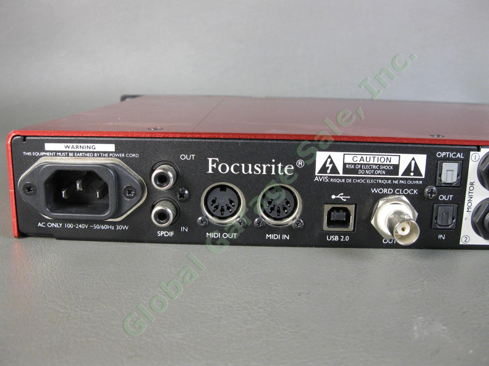 Used 1st Gen Focusrite Scarlett 18i20 USB 2.0 Audio Interface Rack Mount WORKING 5