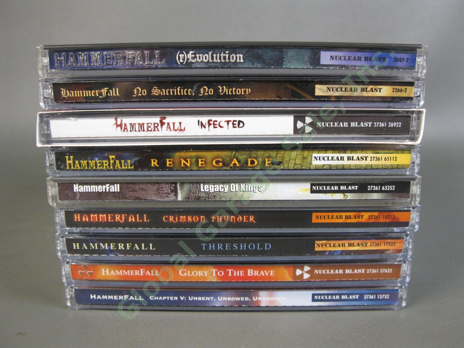 9 HammerFall CD SET LOT R Evolution Infected Renegade Threshold Swedish Metal NR