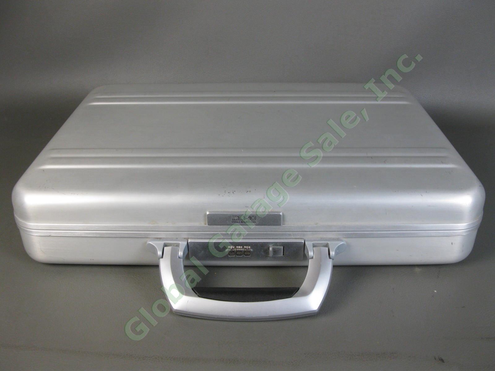 Halliburton ZERO Aluminum Briefcase 18"x13"x3" Combo Lock Excellent Condition NR
