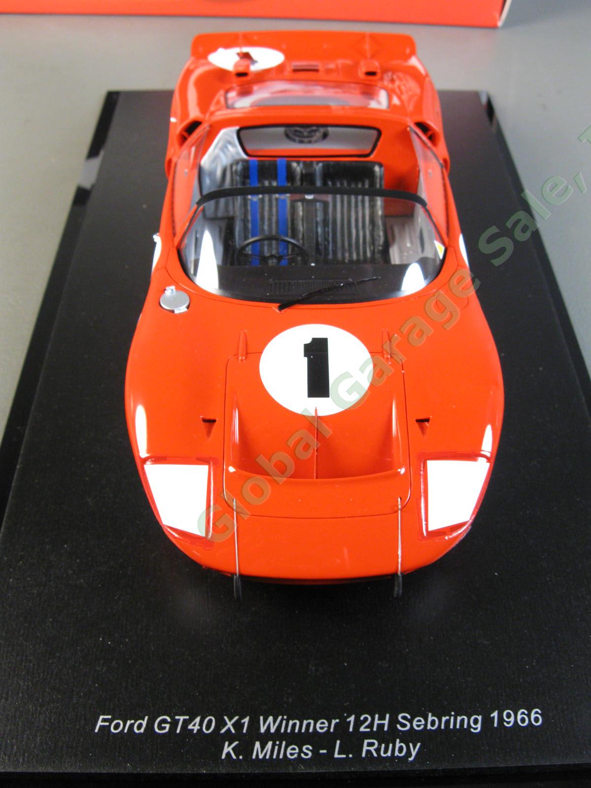Spark 1/18th WINNER 1966 12H Sebring FORD GT40 X-1 Miles Ruby Shelby Race Car 3