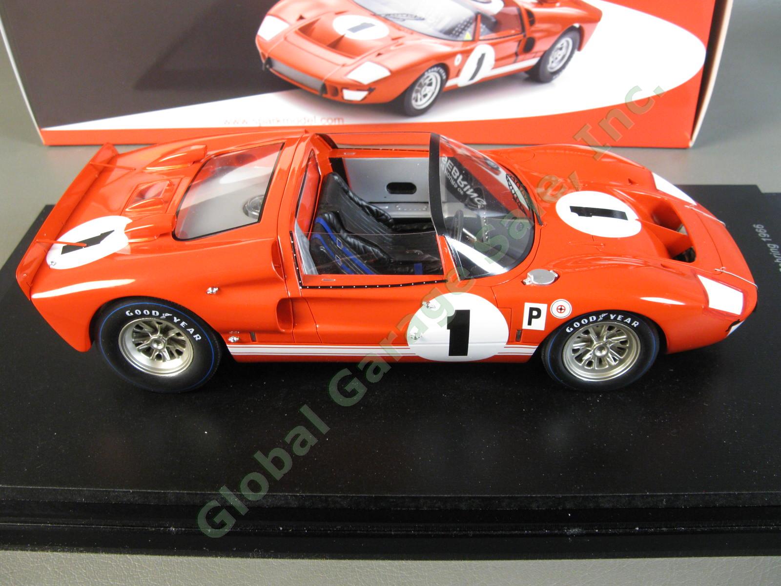 Spark 1/18th WINNER 1966 12H Sebring FORD GT40 X-1 Miles Ruby Shelby Race Car 4