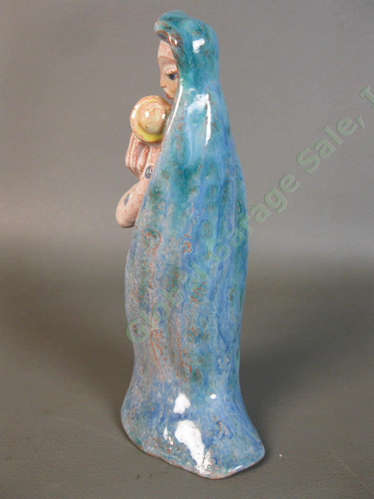 RARE 1942 Edris Eckhardt Sculpture Madonna and Child Ceramic Glaze WPA Ceveland 1