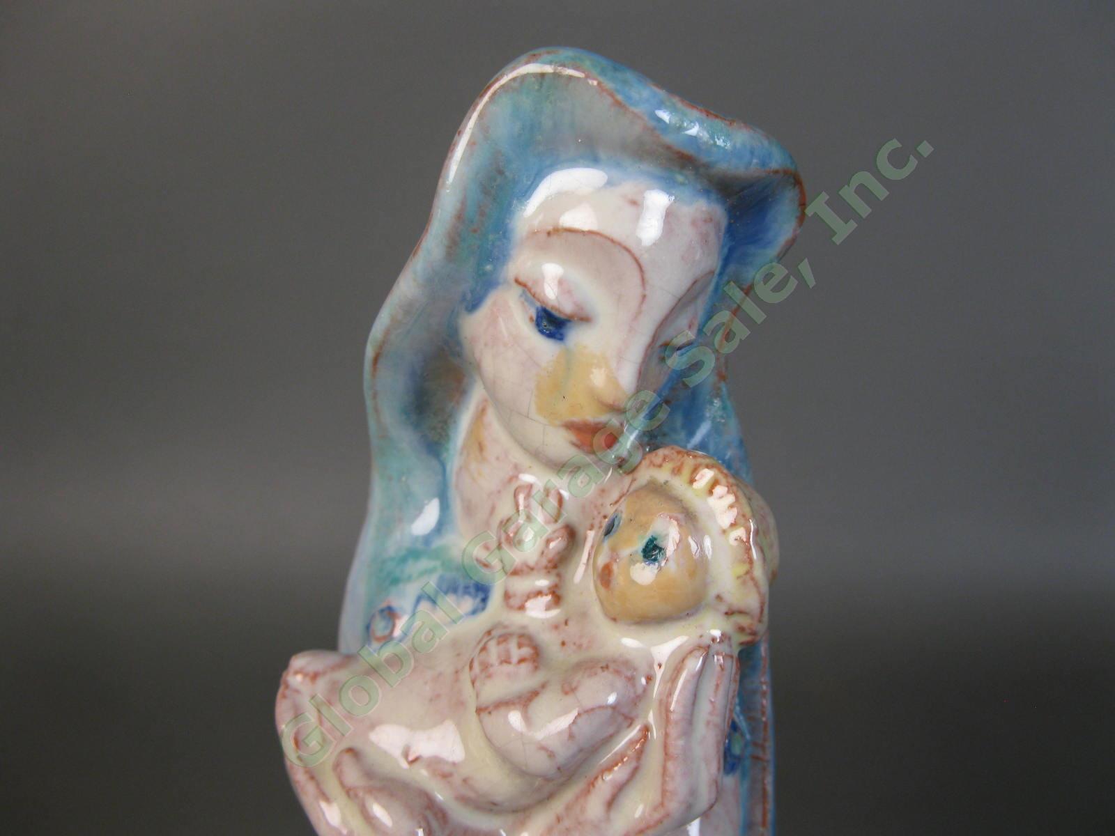 RARE 1942 Edris Eckhardt Sculpture Madonna and Child Ceramic Glaze WPA Ceveland 3
