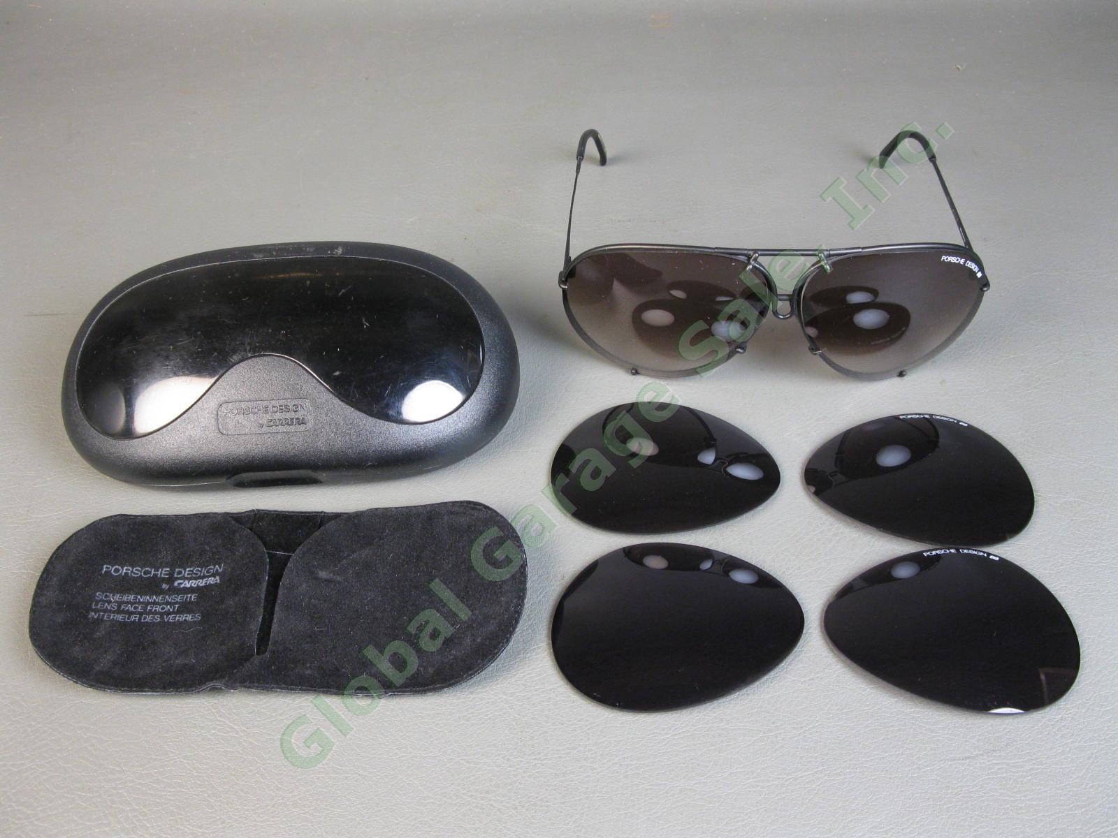 RARE Vintage Carrera Porsche Design 5621 90 Sunglasses Case 2 Extra Lens  Sets NR
