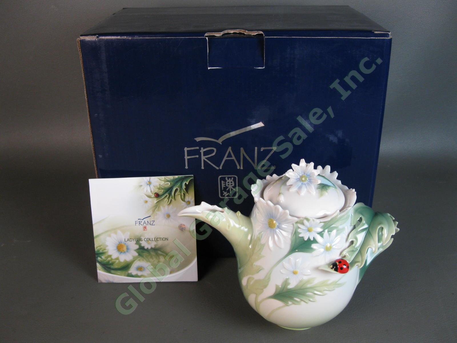 Franz Porcelain Ladybug Design Collection Teapot Cover Coffee Tea Pot FZ00300 NR