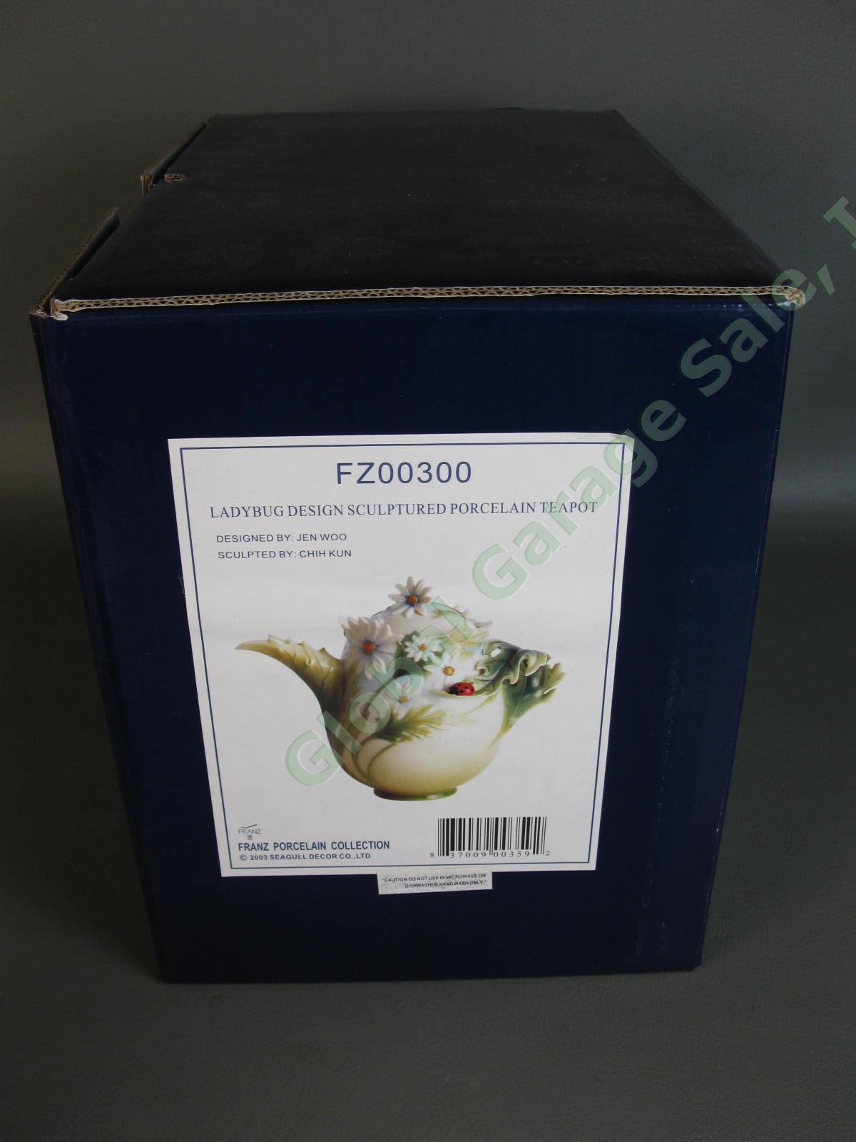 Franz Porcelain Ladybug Design Collection Teapot Cover Coffee Tea Pot FZ00300 NR 1
