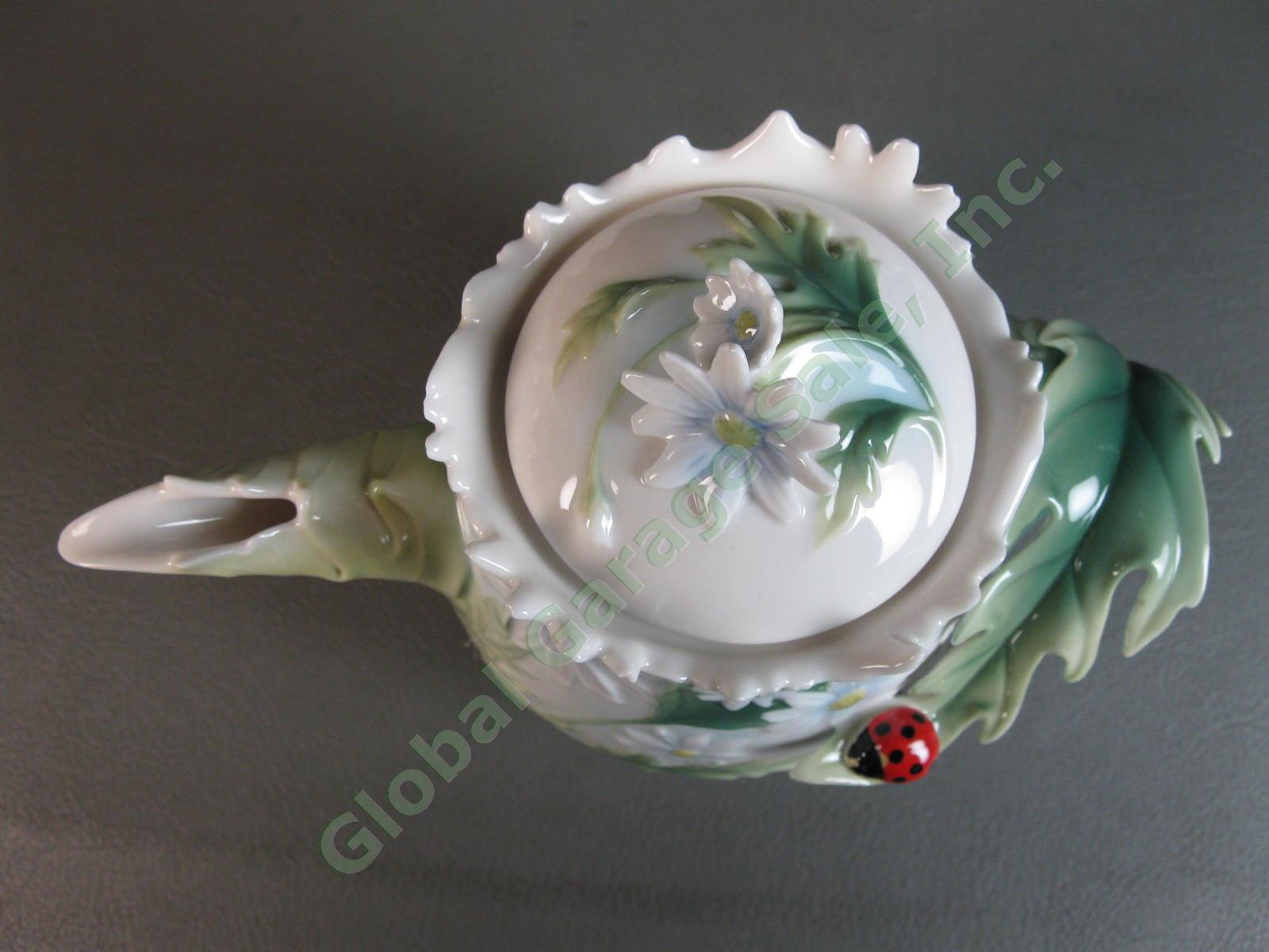 Franz Porcelain Ladybug Design Collection Teapot Cover Coffee Tea Pot FZ00300 NR 6
