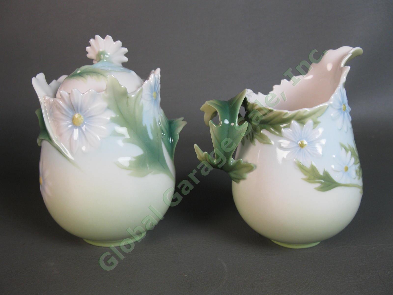 Franz Collection Ladybug Design Porcelain Creamer & Sugar Jar Set FZ00400 Daises 4