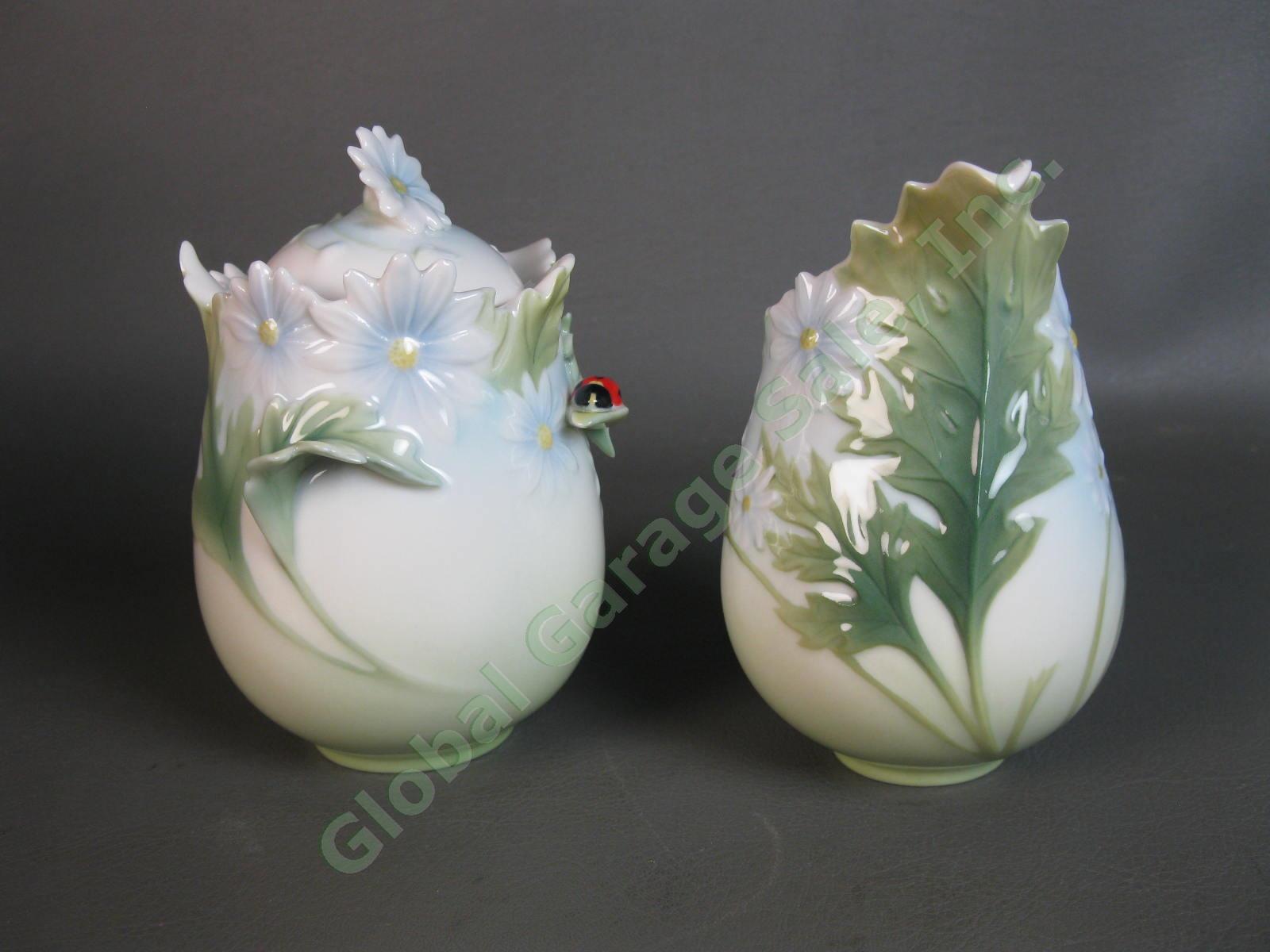 Franz Collection Ladybug Design Porcelain Creamer & Sugar Jar Set FZ00400 Daises 5
