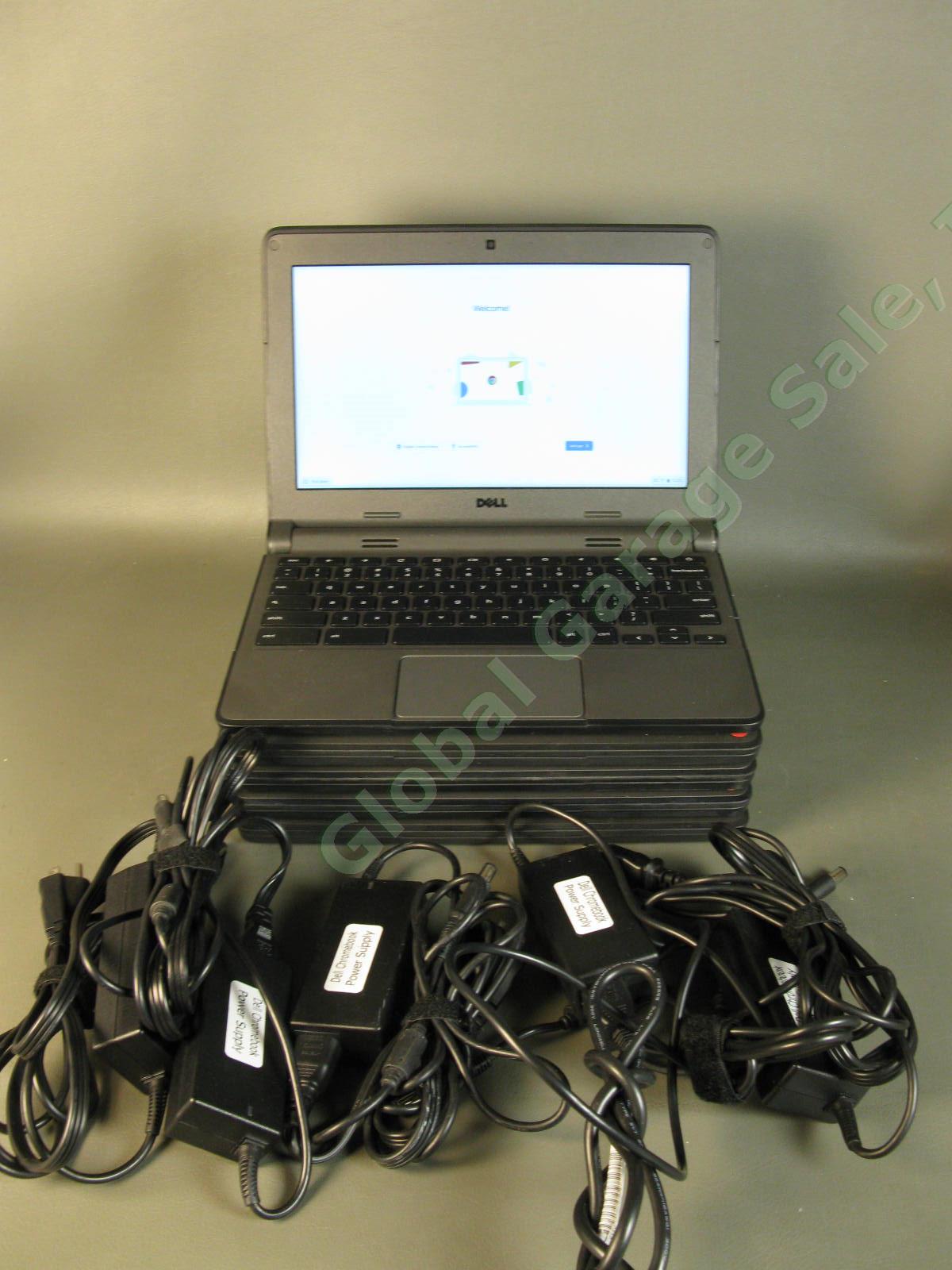 LOT of 10 Dell Chromebook 11 3120 P22T Laptop Computer 16GB SSD 4GB RAM Chargers
