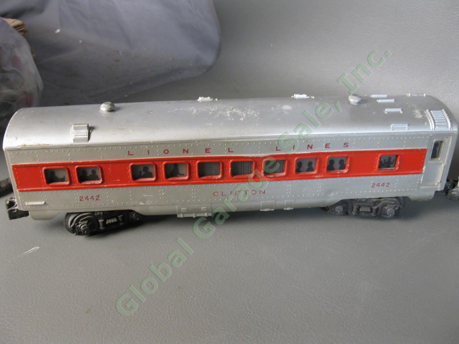 3 RARE Lionel Passenger Train Cars 2442 2444 2446 Red Stripe Set Post War 1956 1