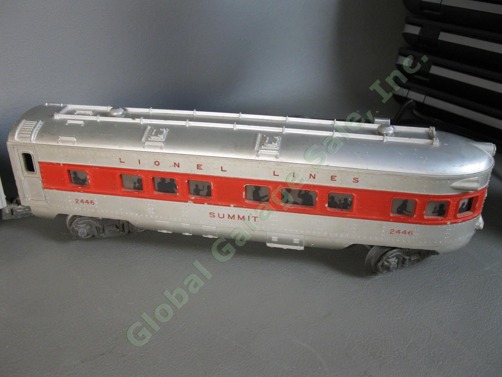 3 RARE Lionel Passenger Train Cars 2442 2444 2446 Red Stripe Set Post War 1956 3