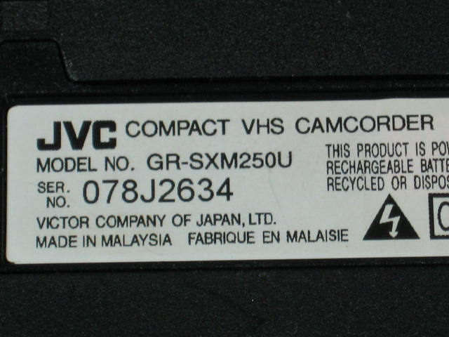 JVC GR-SXM250U Super S-VHS-C Camcorder Video Camera+ NR 5