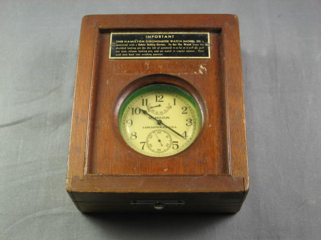 Hamilton Model 22 21 Jewel Chronometer Deck Watch W/Box