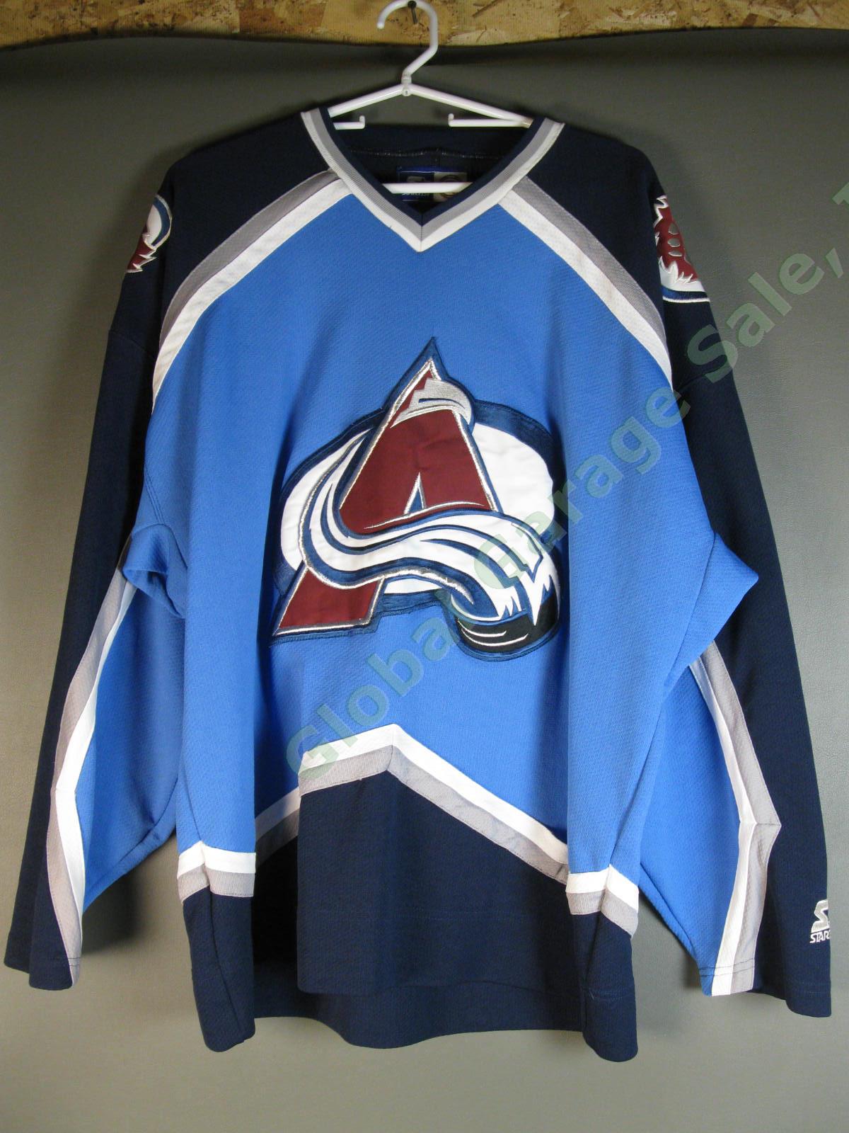 1990s VTG Starter Colorado Avalanche NHL Hockey Jersey Size XL RETRO Navy Blue