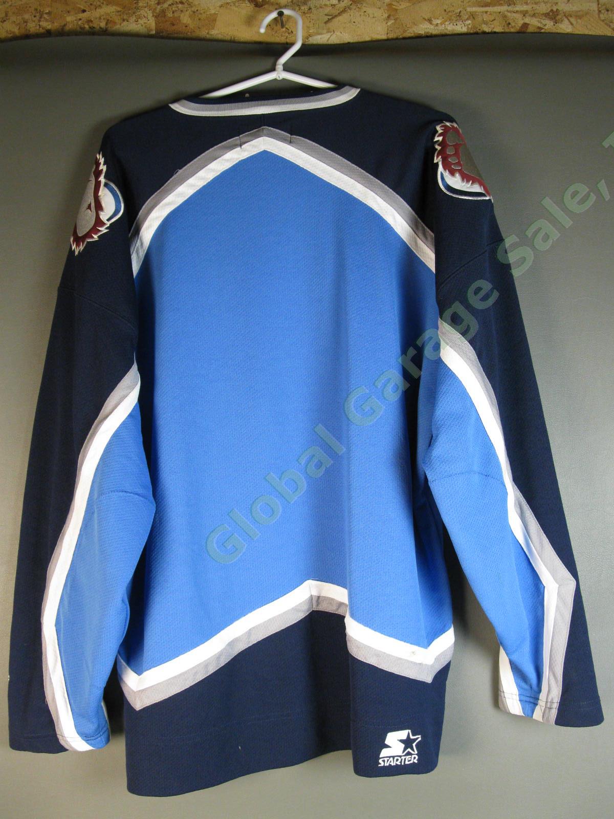1990s VTG Starter Colorado Avalanche NHL Hockey Jersey Size XL RETRO Navy Blue 1