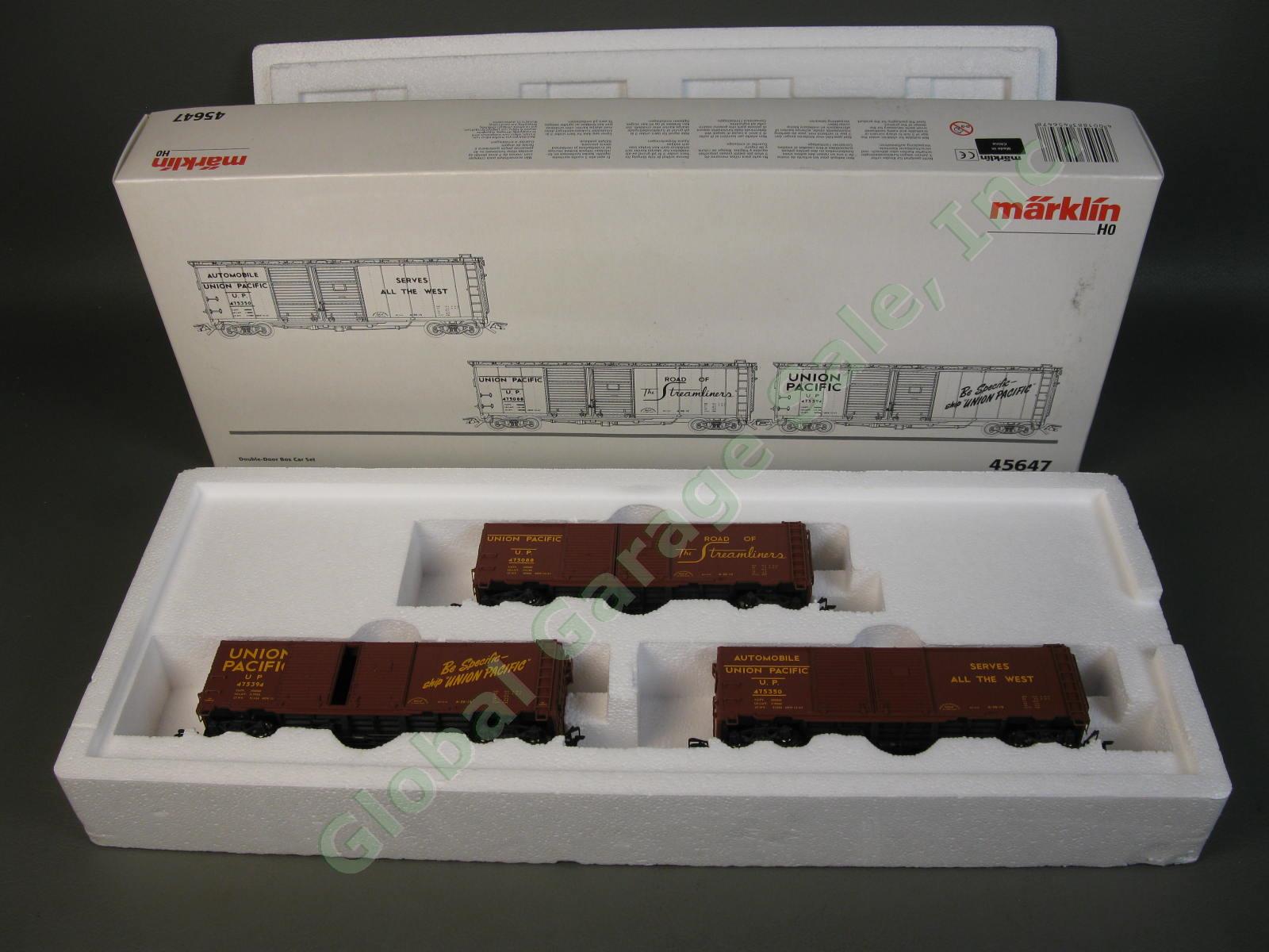 RARE Marklin HO 45647 UP Union Pacific Railroad Double Door Box Car Train Set NR 2
